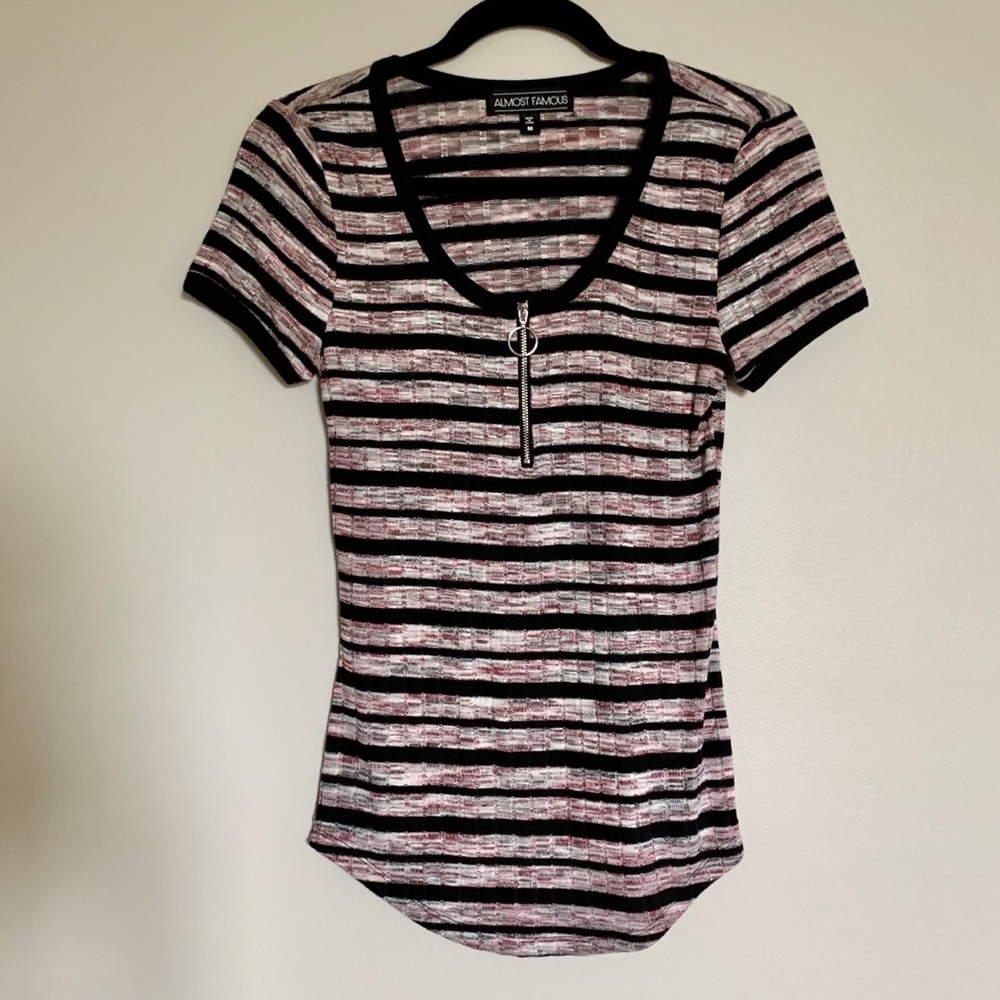 Zip up sweater tee